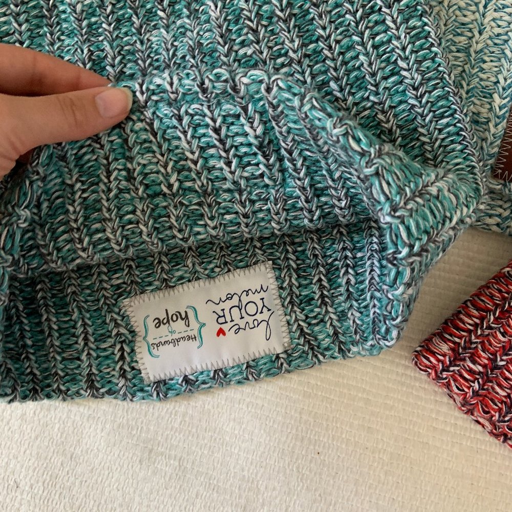 Set of Three Love Your Melon Knit Beanie Hats - Picture 5 of 6
